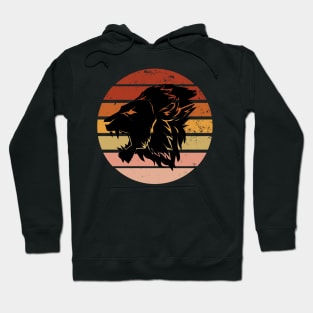 Retro Sunset Lion Head Hoodie